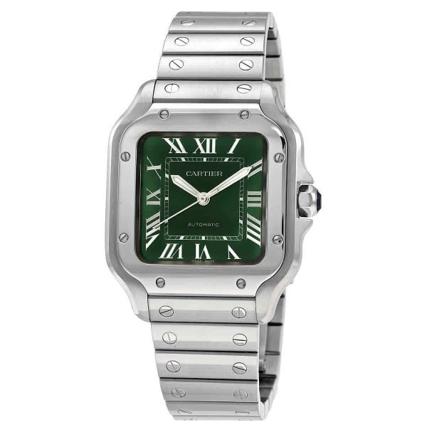 Buy Cartier Santos De Silver Green Dial Swiss Automatic Watch
