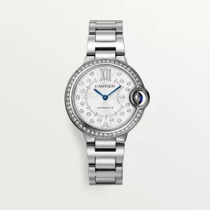 Cartier Ballon Bleu De Cartier Pink Dial Silver Steel Strap Watch