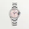 Cartier Ballon Bleu Pink Dial Stainless Steel Watches | Master Copy Watches