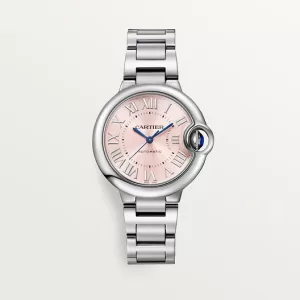 Cartier Ballon Bleu Pink Dial Stainless Steel Watches | Master Copy Watches