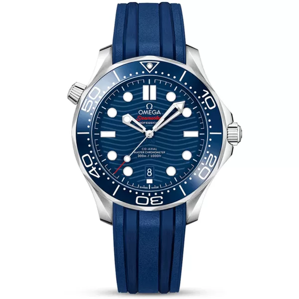 Get Omega Semaster Diver 300 42MM Blue Rubber Strap