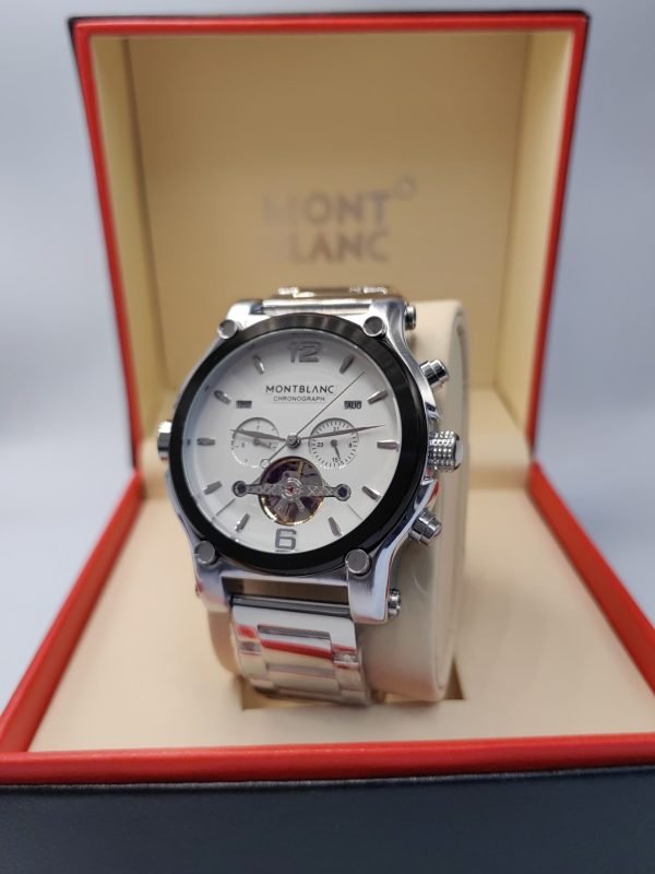 Montblanc Chronograph Silver White Dial | Master Copy Watches