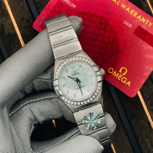 Omega Silver Diamond Stainless Steel Constellation