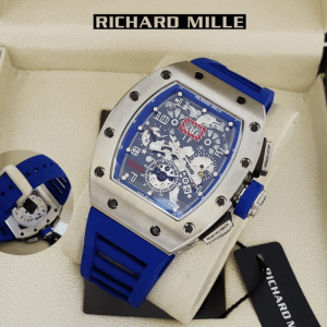 Richard Mille RM011 FM Titanium Chronograph Blue Strap Watch