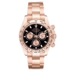 Rolex Daytona Black Dial Rose Gold Mens Watch 116505 40 mm