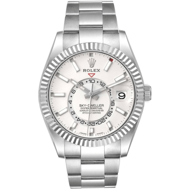 Rolex Sky Dweller White 42mm Dial Steel Mens Watch