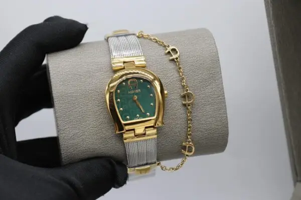 Aigner Green Mother of Pearl Two-Tone Watch