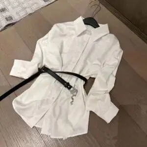 CHANEL Women Knot-Buckle Waist Belt Shirt