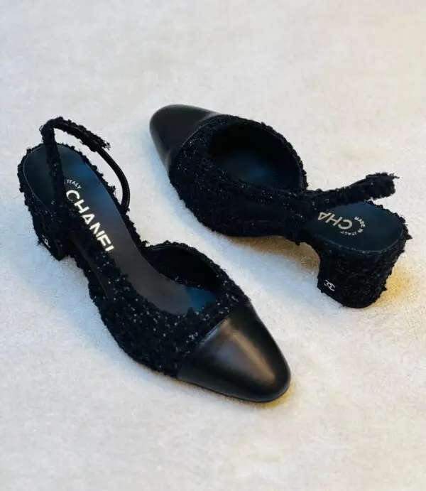 CHANEL Two-Tone Slingback Heels