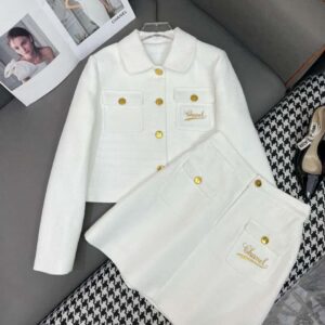 CHANEL Textured Crop Coat & Skirt Set