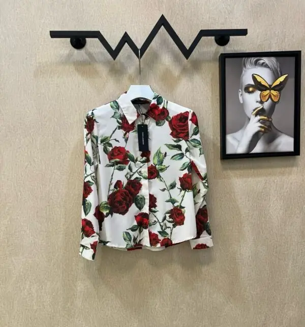 D&G Vintage Red Rose Floral Shirt