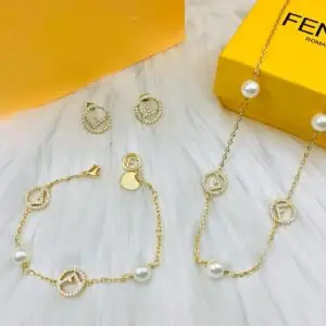 FENDI Pearl Lettered Necklace
