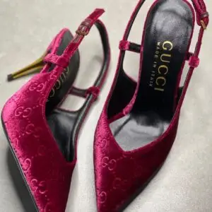 GUCCI GG Velvet Slingback Pump