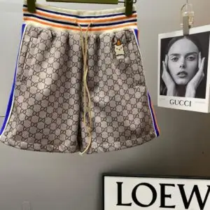 GUCCI Navy Drawstring Casual Shorts