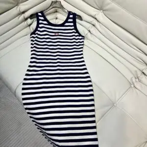 Loewe-Inspired Striped Midi Dress
