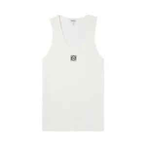 LOEWE Logo-Embroidered Ribbed Stretch-Cotton Tank Top