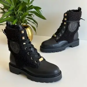 LOUIS VUITTON Leather Combat Boots