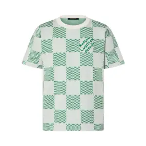 Lv Damier Knitted Short-Sleeved Crewneck
