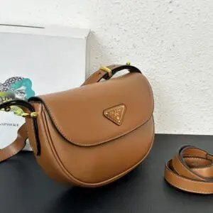 PRADA Calfskin Flap Shoulder Bag