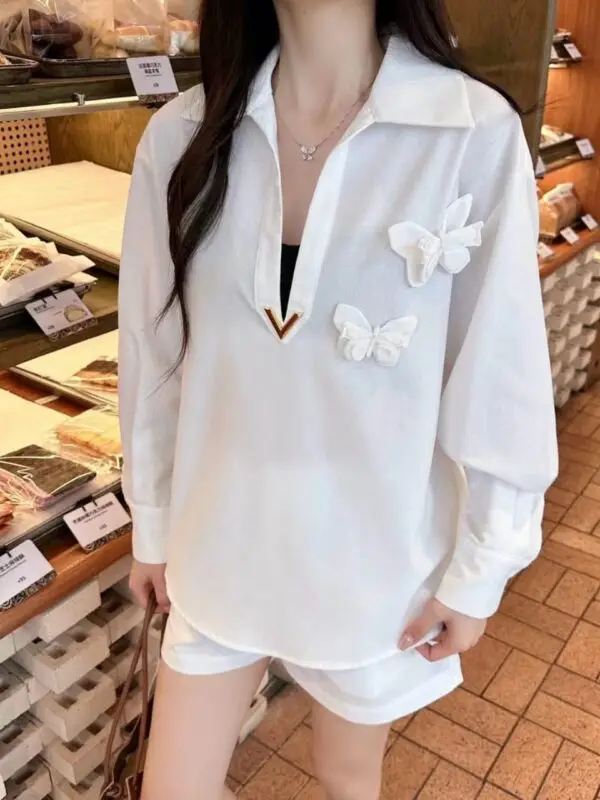 VALENTINO Butterfly Appliqué Top