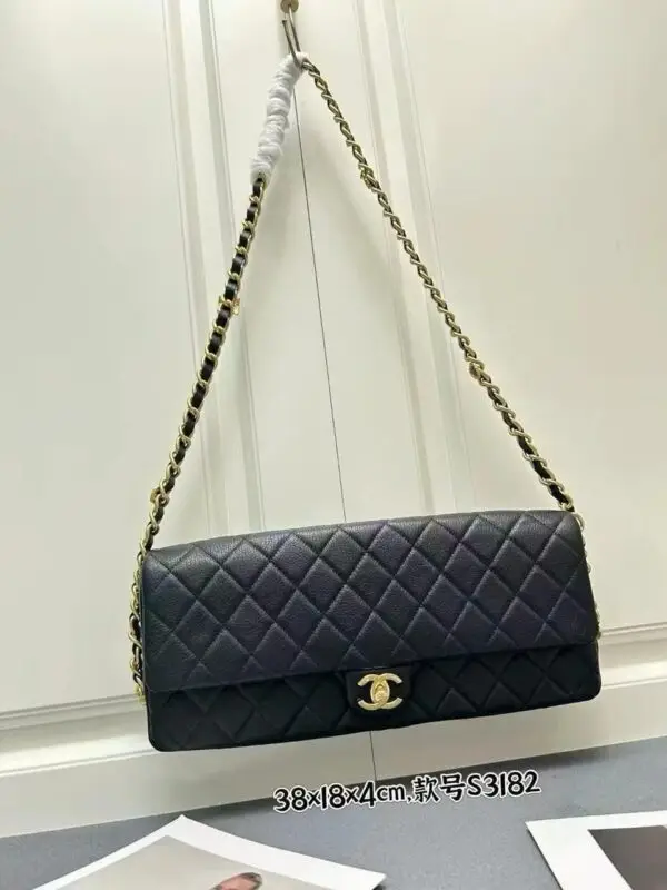 CHANEL Black Lambskin Vintage Shoulder Bag