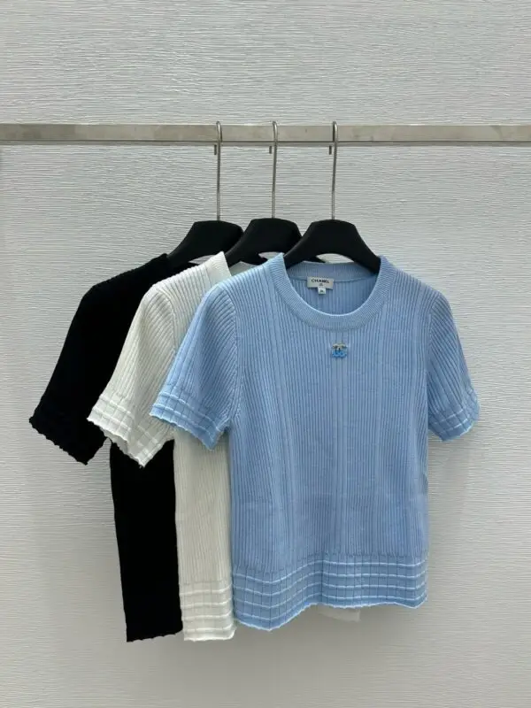 CHANEL Signature CC Knitwear T-Shirt