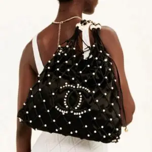 CHANEL Nylon Pearl Coco Beach Net Tote
