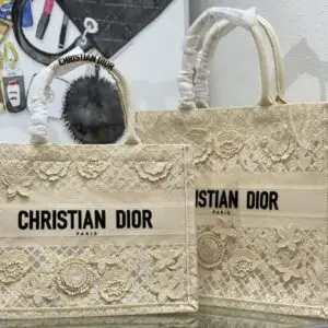 DIOR Design Embroidered Medium Tote Bag