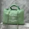 Design Pistachio Green Canvas Small Deauville Tote Bag - Dubai Fashion LUX