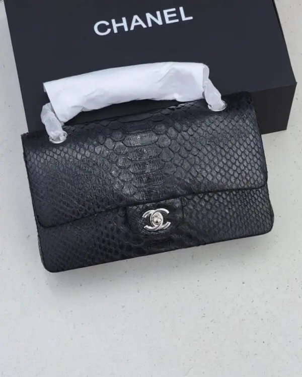 Design Python Small 20cm Classic Flap Bag Cream - Dubai Fashion LUX