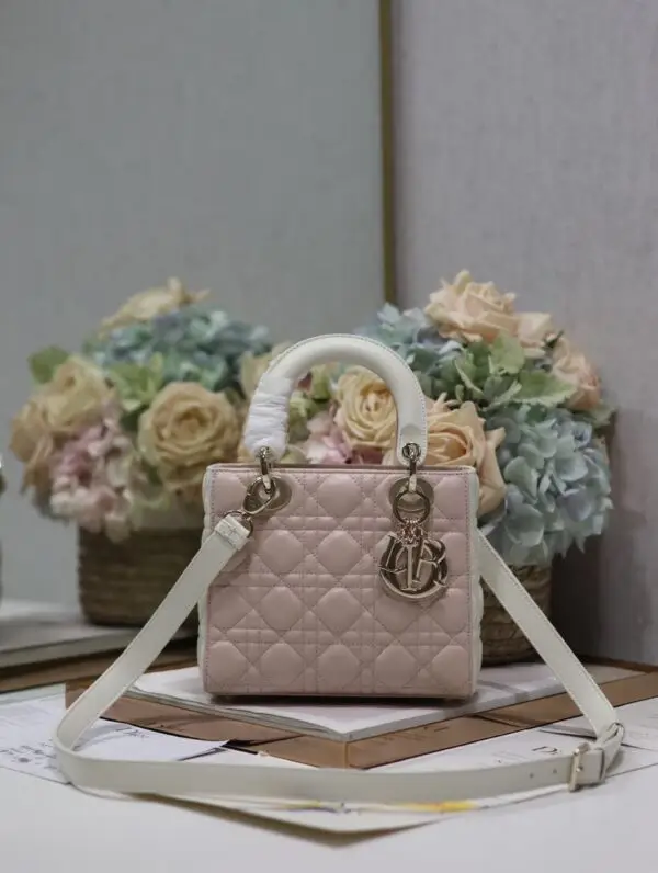 Design Small Lady Bag Two-Tone Sky Blue and Steel Gray Cannage Lambskin - Dubai Fashion LUX