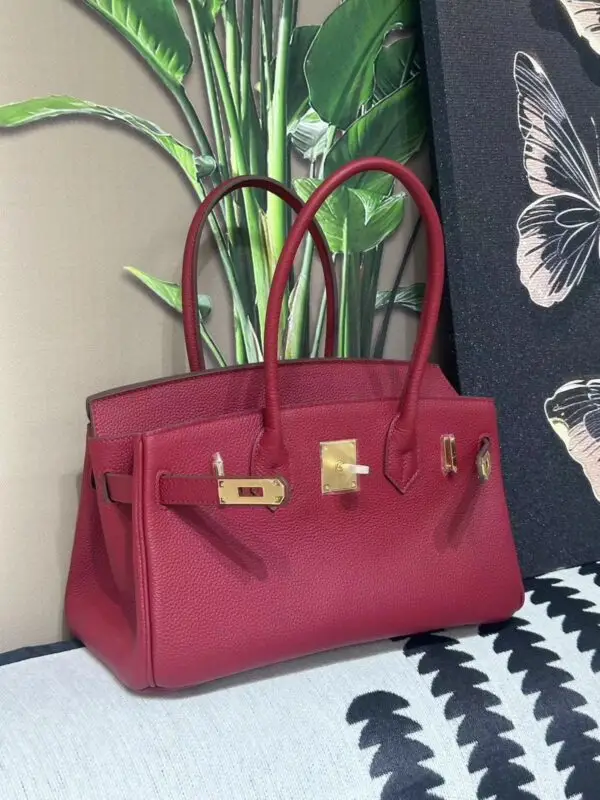 HERMES Handmade Wax Thread Togo Calf Leather Bag