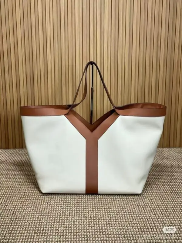 YSL Y Tote in Canvas & Leather