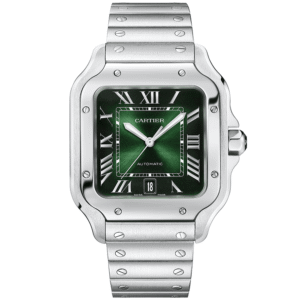 CARTIER Santos De Large Model Automatic Green Dial Men's Watch - copywatchesdubai.com