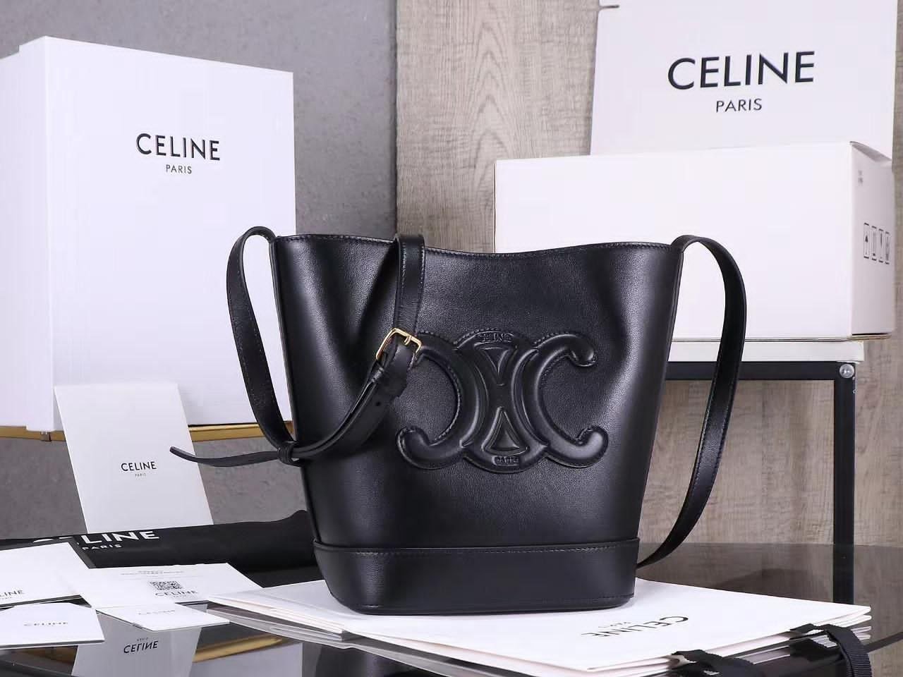 CELIN Triomphe Small Bucket Bag – Luxury Master Quality Handbag