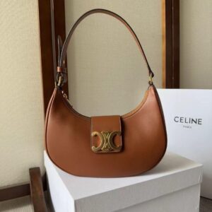 CELINE AVA TRIOMPHE BAG – Luxury Calfskin Crossbody Bag with Triomphe Clasp