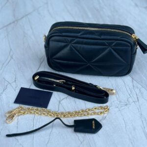 Design Black Quilted Leather Camera Bag - Dubai Fashion LUX