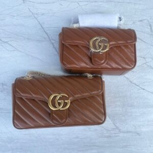 Design Glazed Calfskin Matelasse Diagonal Mini Marmont Shoulder Bag Cuir - Dubai Fashion LUX