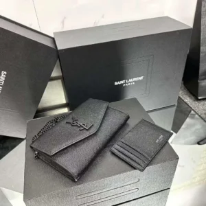 Design Grain De Poudre Uptown Chain Wallet Black - Dubai Fashion LUX