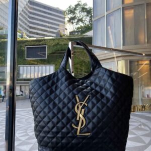 Design Lambskin Quilted Maxi Icare Shopping Tote Black - Dubai Fashion LUX