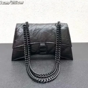 Design Medium Leather Crush Shoulder Bag - Dubai Fashion LUX