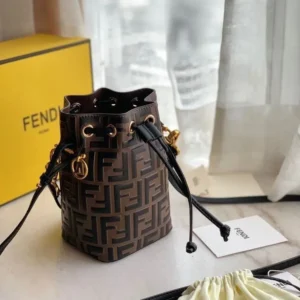 Design Mini Mon Tresor Logo Calfskin Leather Bucket Bag - Dubai Fashion LUX