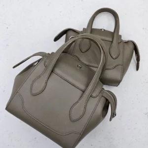 Design Pale Green Grained Leather Sesia Tote - Dubai Fashion LUX