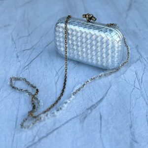 Design Satin Ayers Intrecciato Chain Knot Clutch - Dubai Fashion LUX