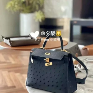 Design Special Order (HSS) Kelly Sellier 25 Nata Verso Ostrich Permabrass Hardware - Dubai Fashion LUX