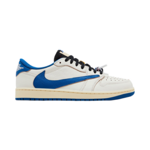 Fragment Design x Travis Scott x Air Jordan 1 Retro Low OG SP Sail Military Blu