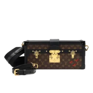 LV Monogram Canvas Petite Malle East West Gold Hardware