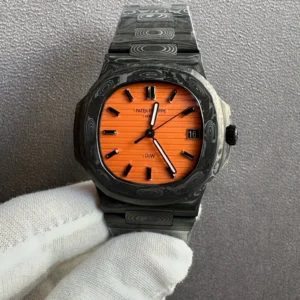 Patek Philippe Nautilus 5711 DIW“All CARBON BLACK”Orange Dial - copywatchesdubai.com