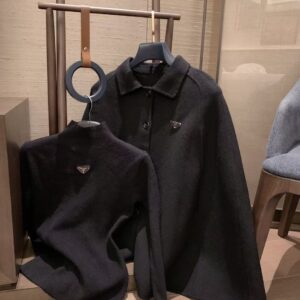 PRADA CAPE COAT WITH HIGHNECK