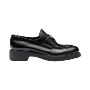 Prada triangle logo plaque loafers